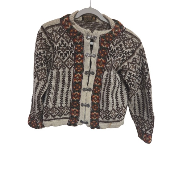 Nordstrikk Wool Cardigan Nordic Fair Isle Sweater Button Up Warm Cozy S - Picture 1 of 7